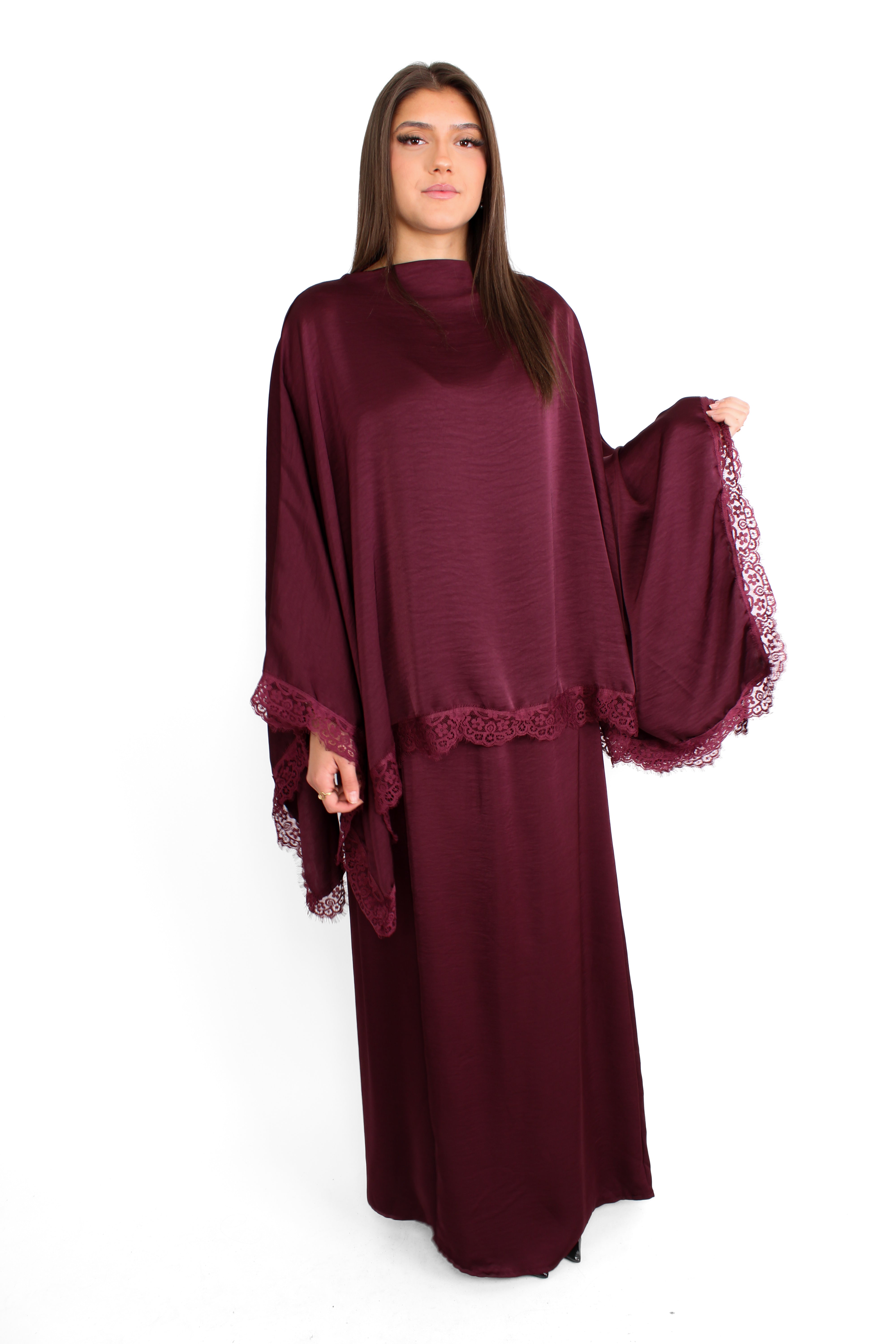 AZRA LACE SET - BORDEAUX