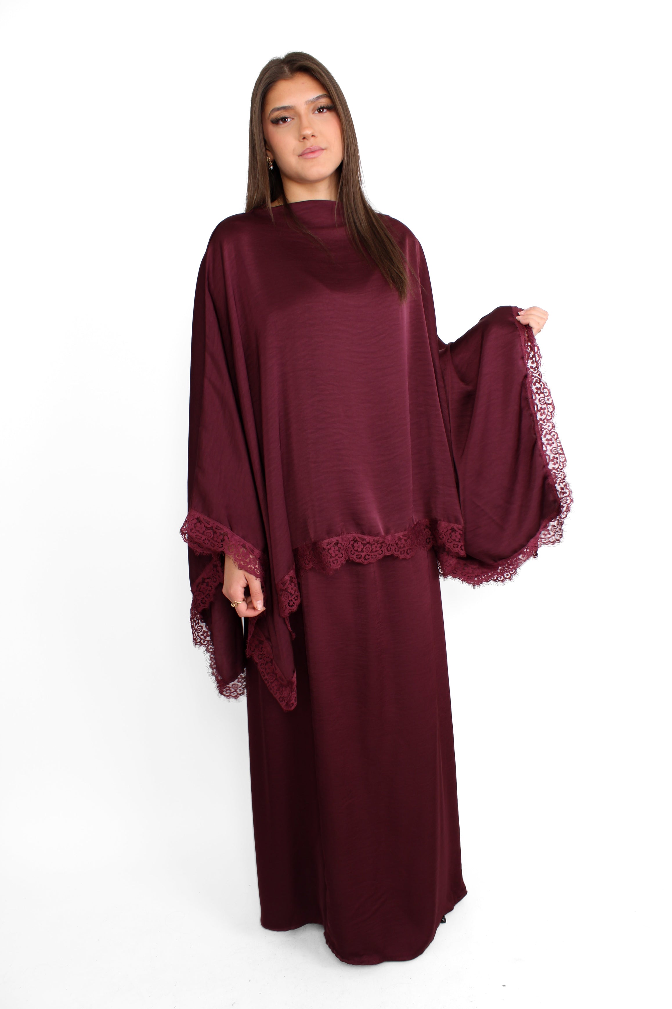 AZRA LACE SET - BORDEAUX