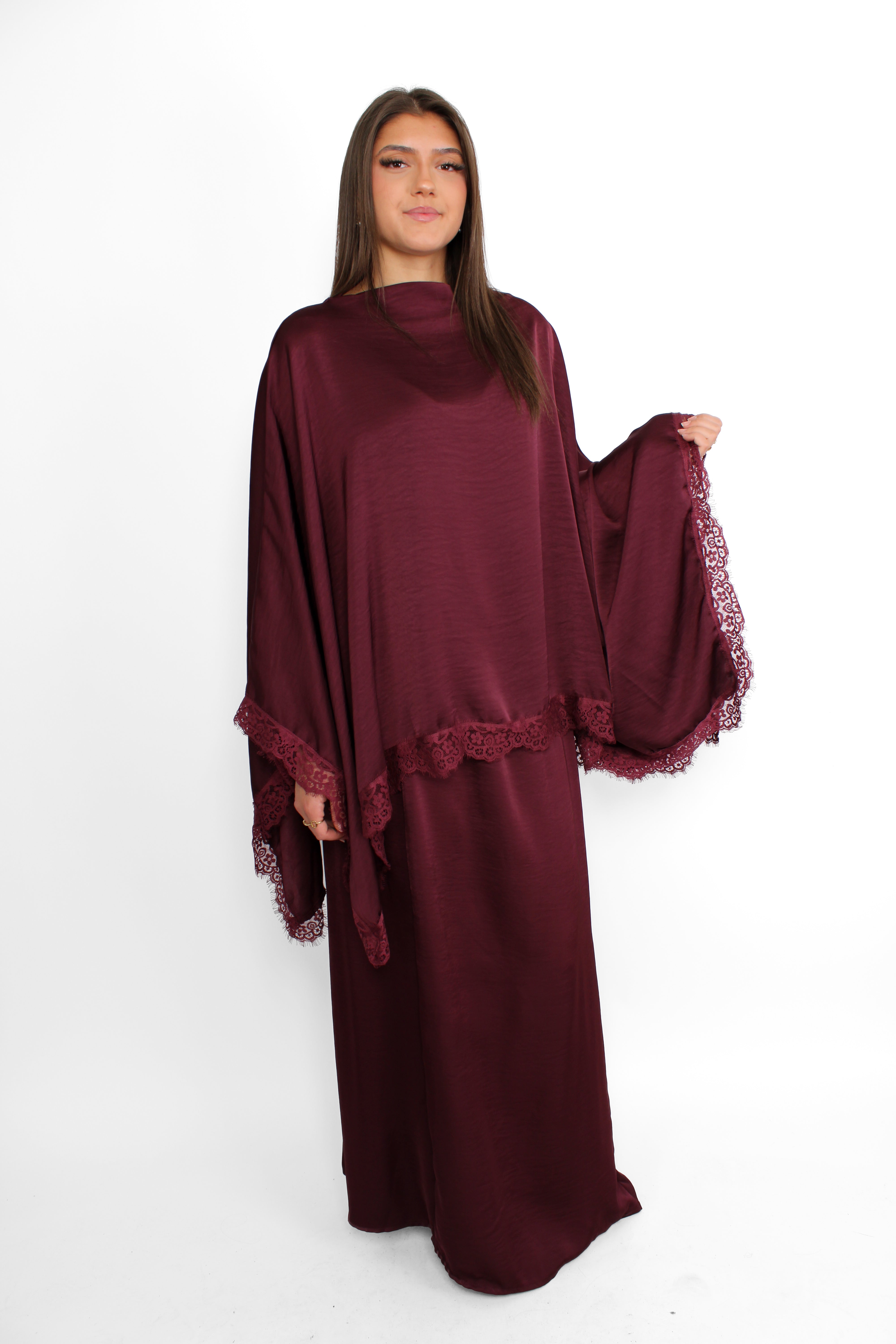 AZRA LACE SET - BORDEAUX