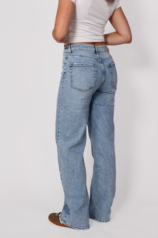 MID WAIST WIDE LEG JEANS 3781 - DENIM