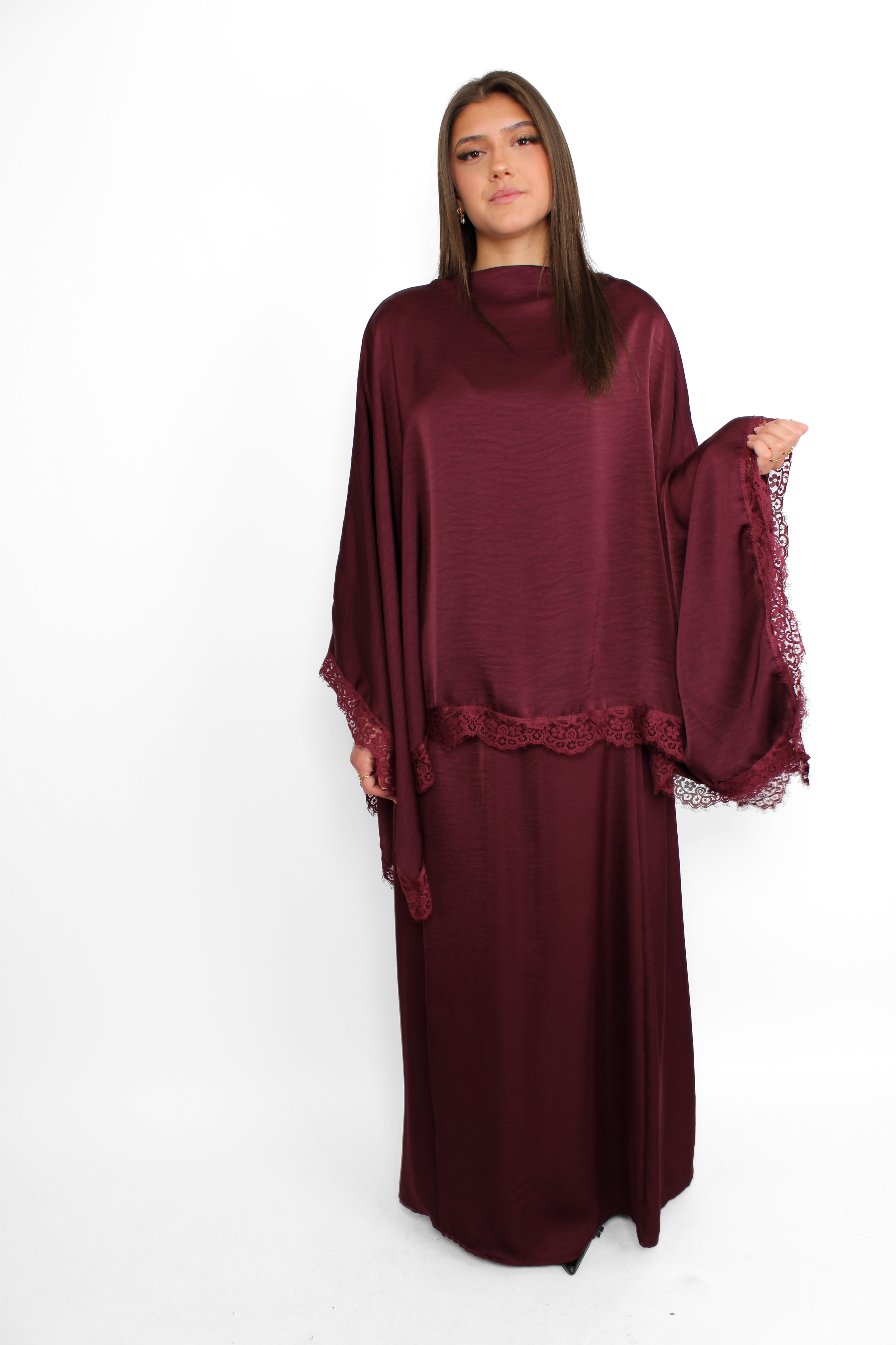 AZRA LACE SET - BORDEAUX
