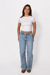 MID WAIST WIDE LEG JEANS 3781 - DENIM