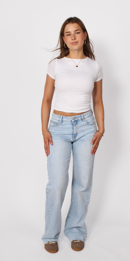 ''TALL'' MID WAIST WIDE LEG JEANS 3808 - LIGHT DENIM