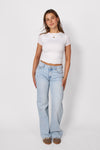 ''TALL'' MID WAIST WIDE LEG JEANS 3808 - LIGHT DENIM