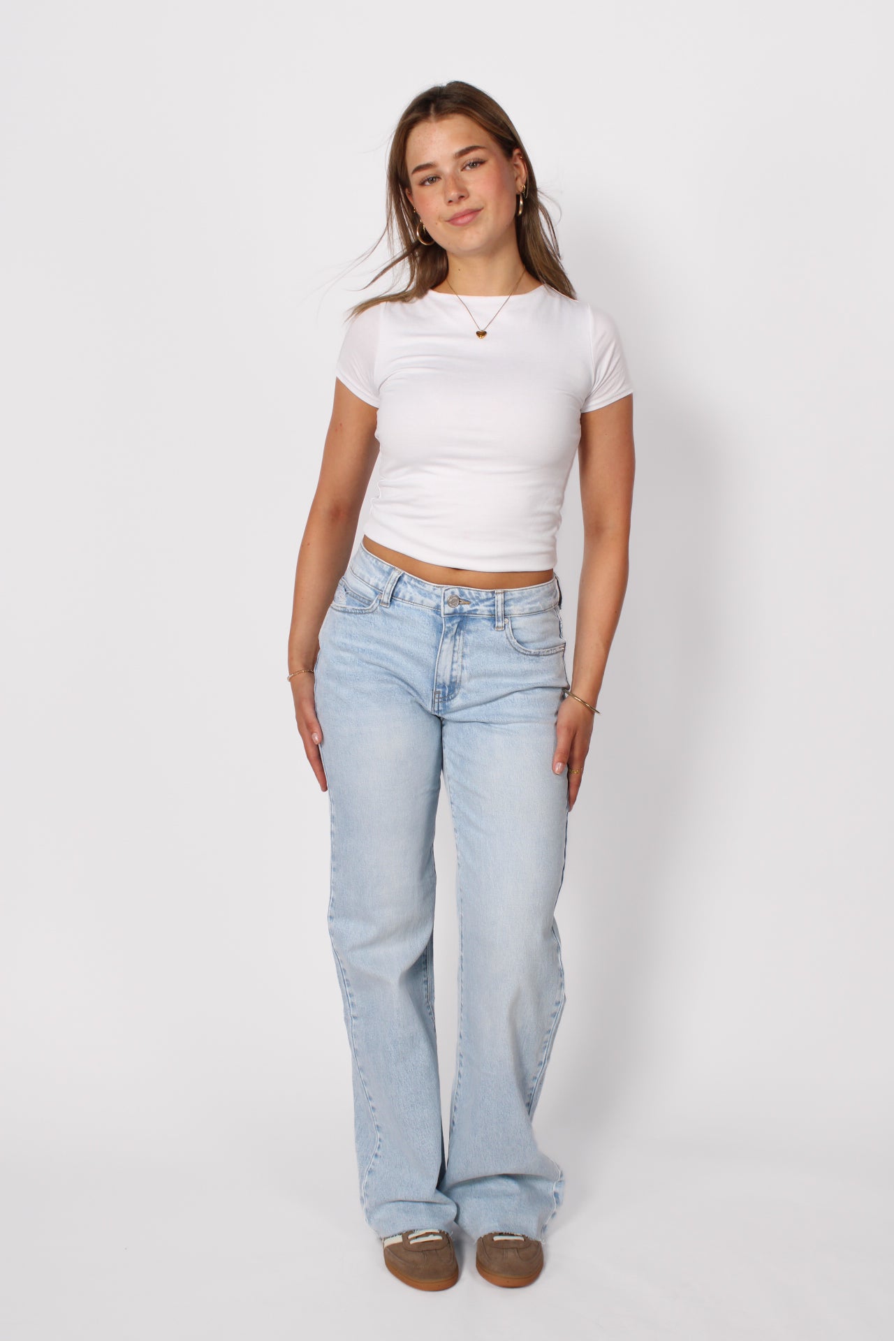 ''TALL'' MID WAIST WIDE LEG JEANS 3808 - LIGHT DENIM
