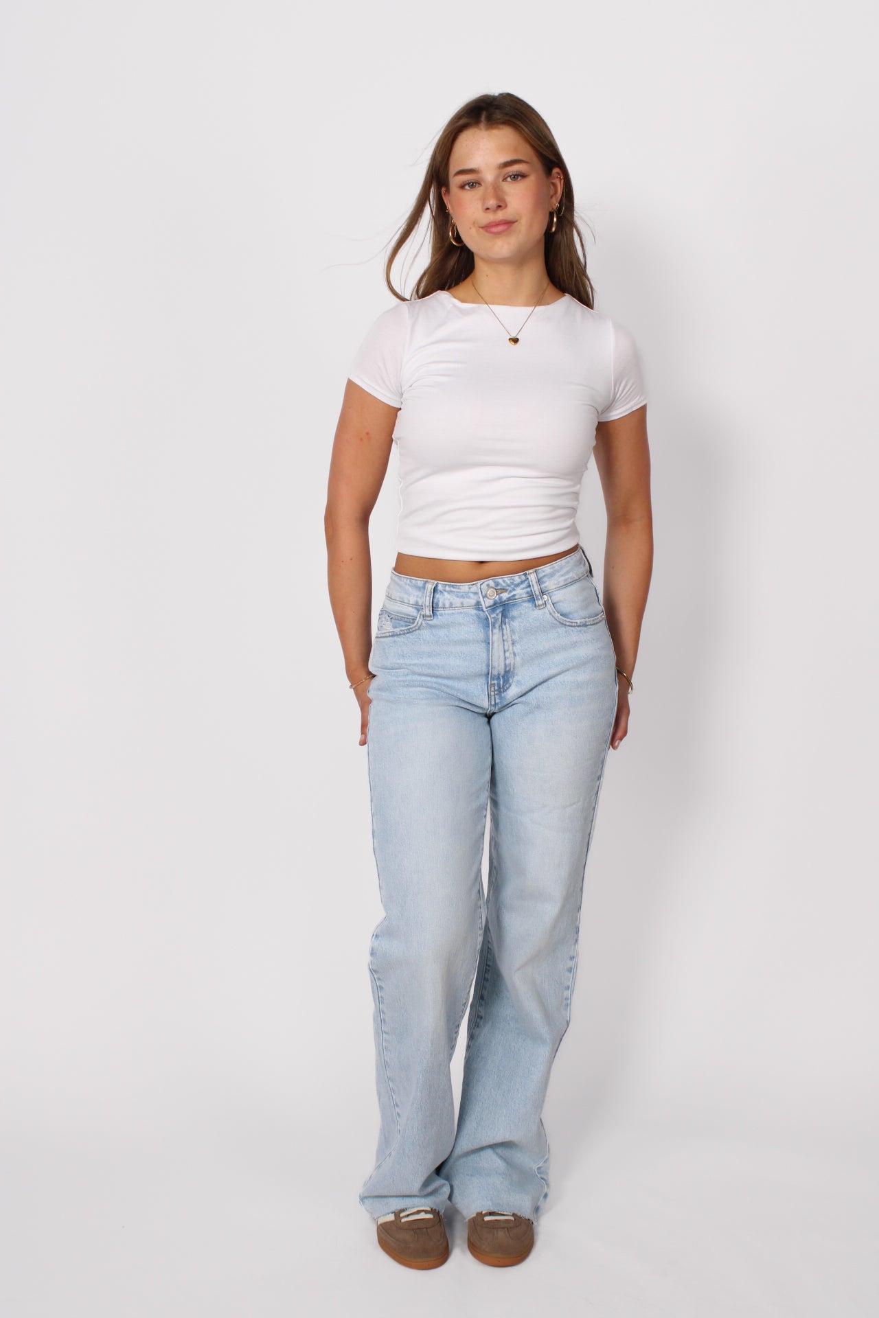 ''TALL'' MID WAIST WIDE LEG JEANS 3808 - LIGHT DENIM