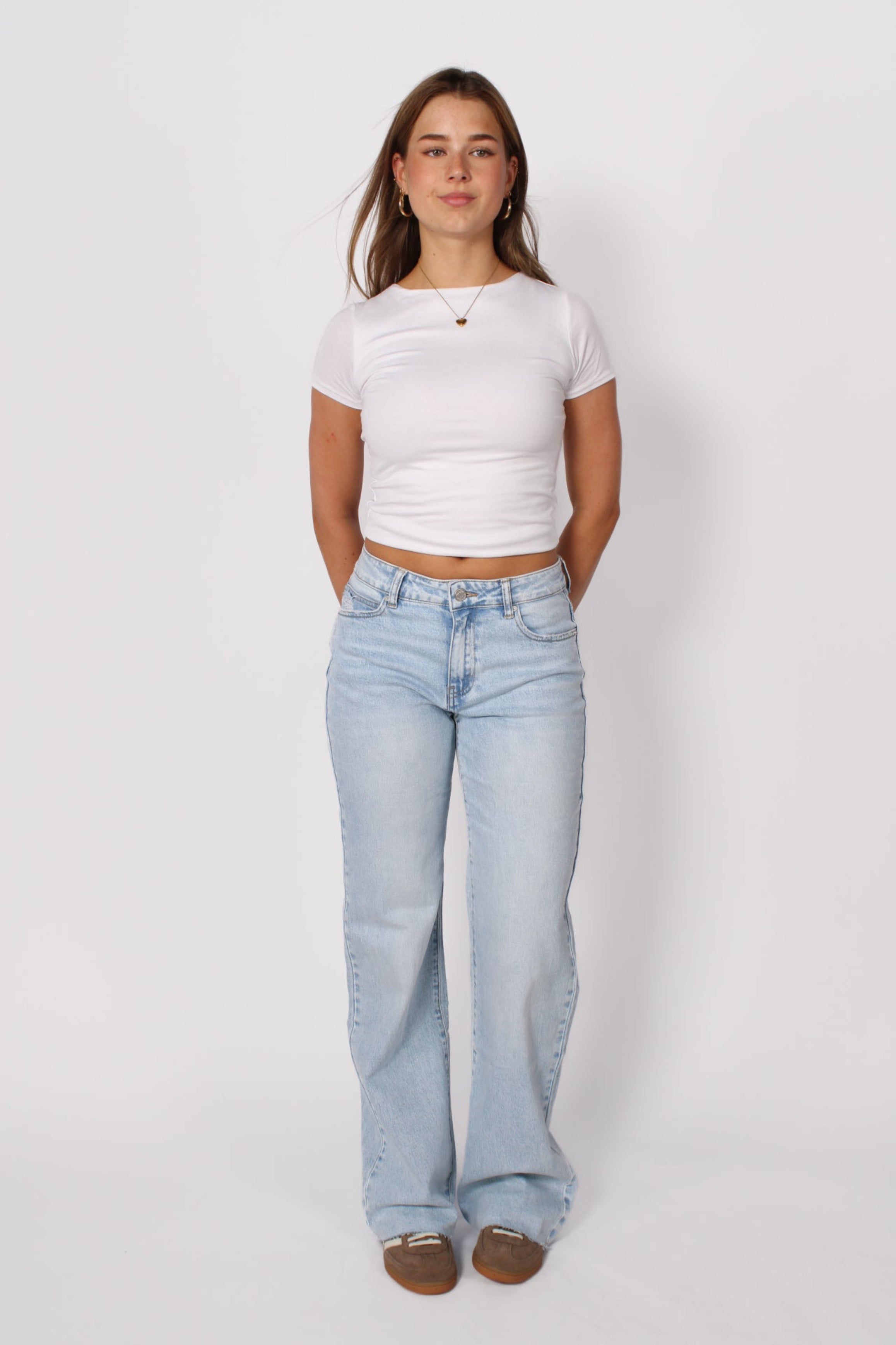 ''TALL'' MID WAIST WIDE LEG JEANS 3808 - LIGHT DENIM