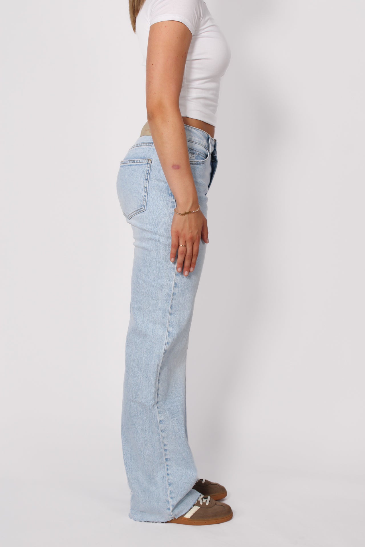 ''TALL'' MID WAIST WIDE LEG JEANS 3808 - LIGHT DENIM