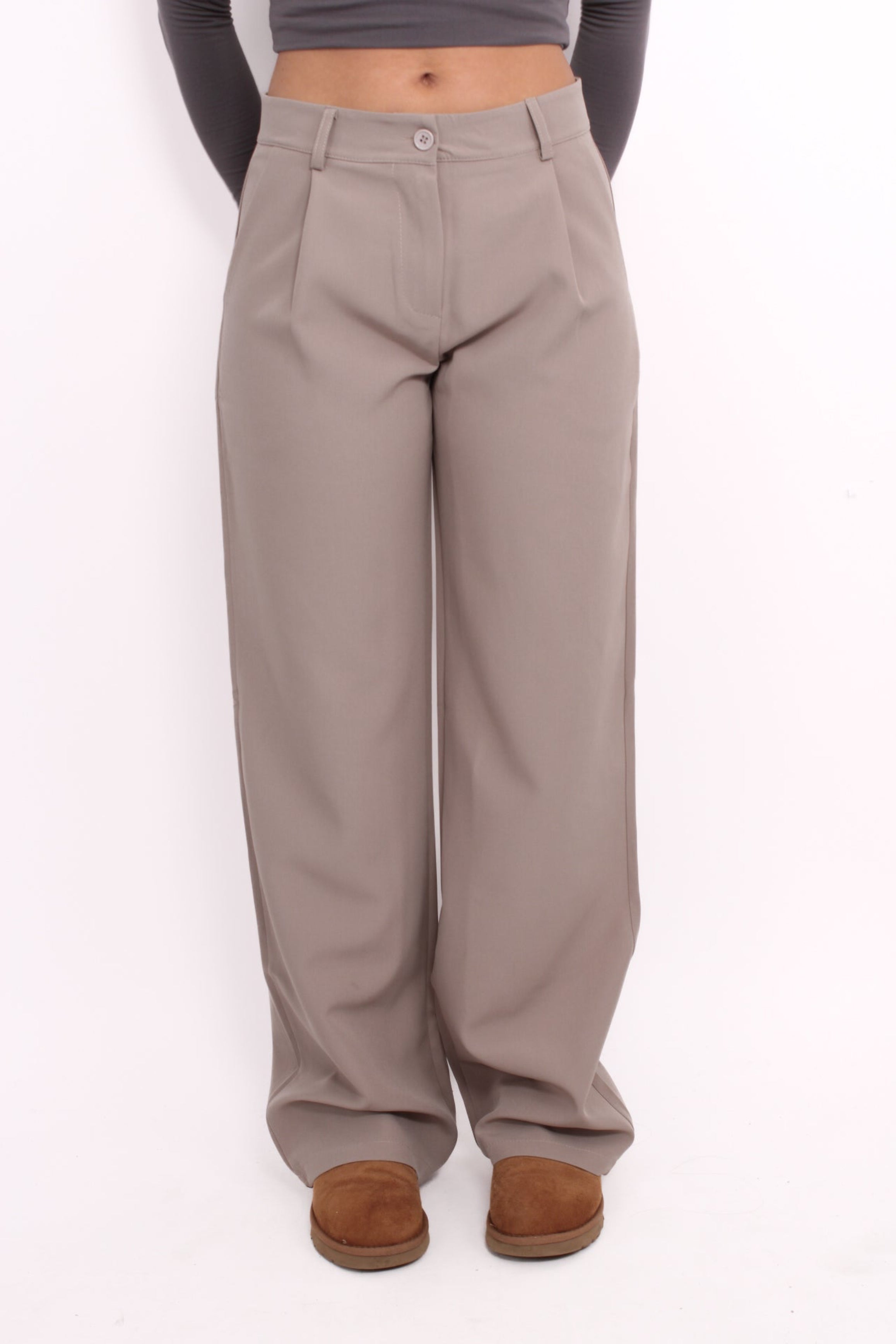 ''TALL'' MID WAIST TROUSER 727 - LIGHT TAUPE