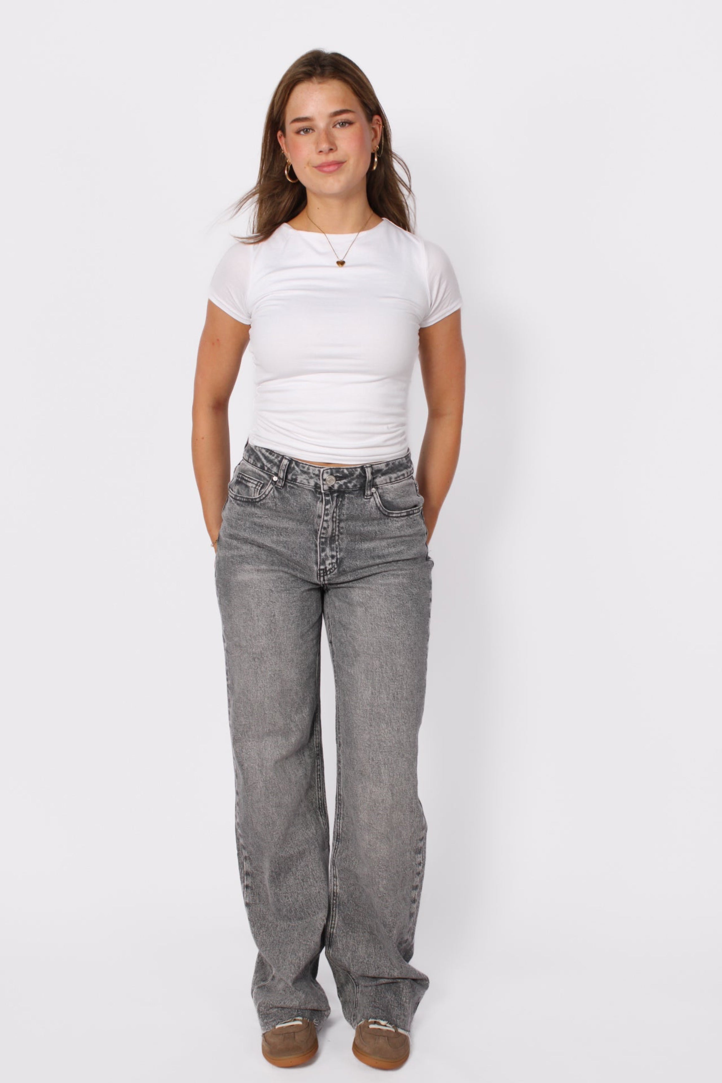 ''TALL'' WIDE LEG JEANS 3636-5 - GRAY