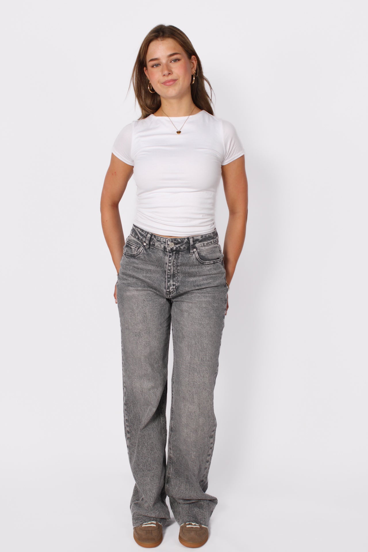 ''TALL'' WIDE LEG JEANS 3636-5 - GRAY
