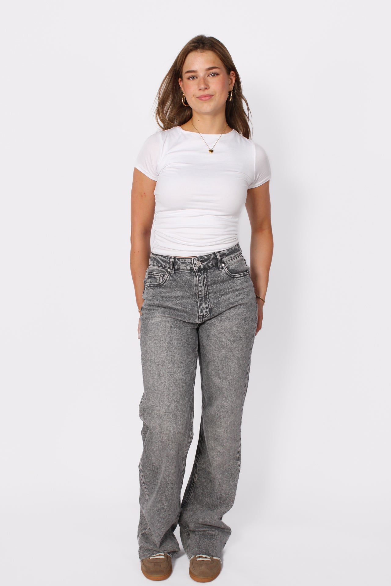 ''TALL'' WIDE LEG JEANS 3636-5 - GRAY