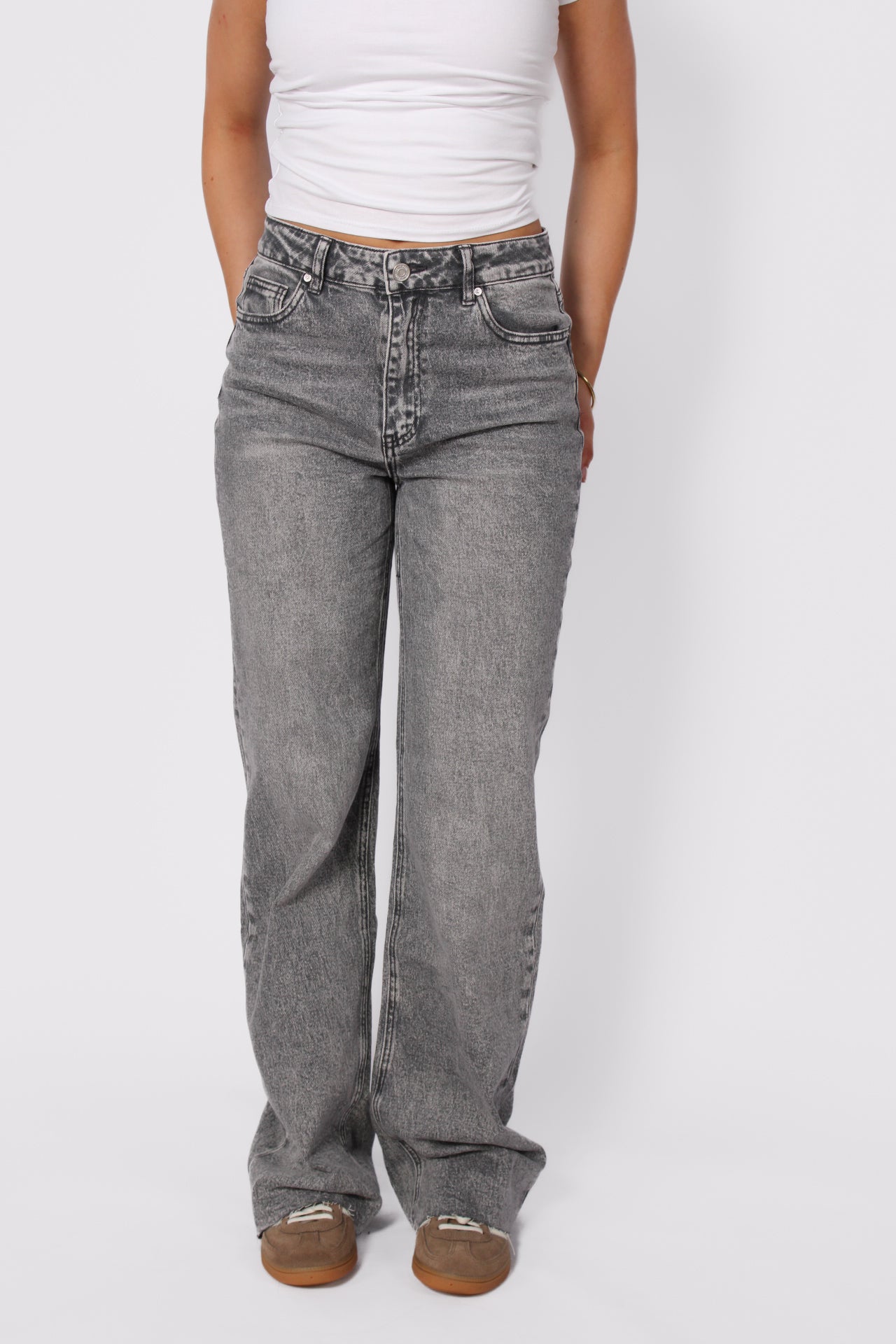 ''TALL'' WIDE LEG JEANS 3636-5 - GRAY