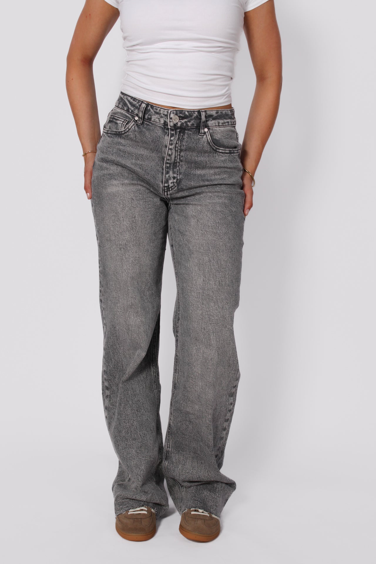 ''TALL'' WIDE LEG JEANS 3636-5 - GRAY