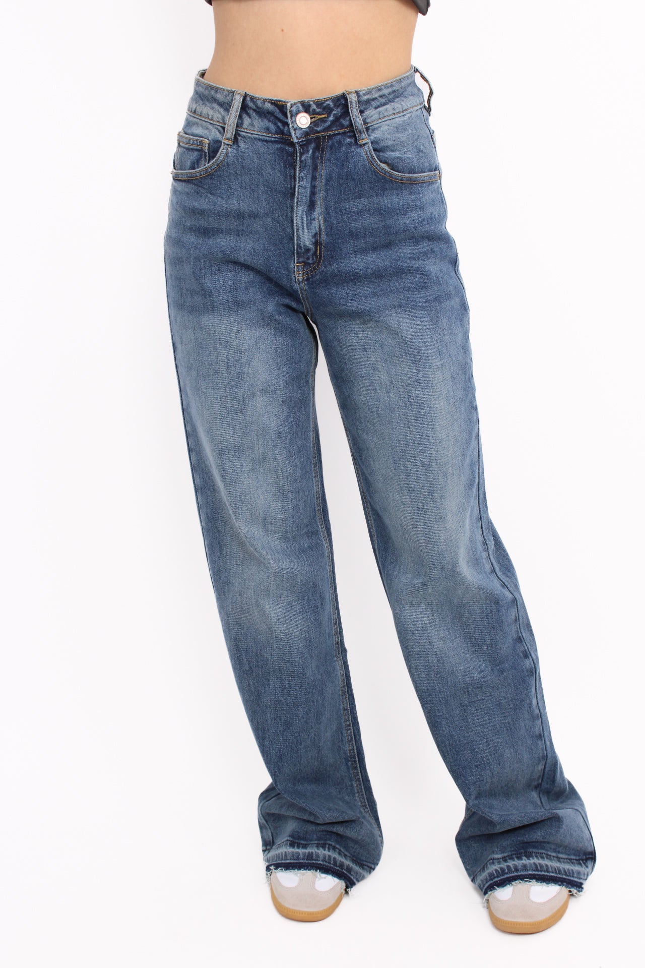 WIDE LEG JEANS 6038 - MID DENIM