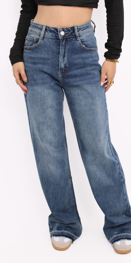 WIDE LEG JEANS 6038 - MID DENIM