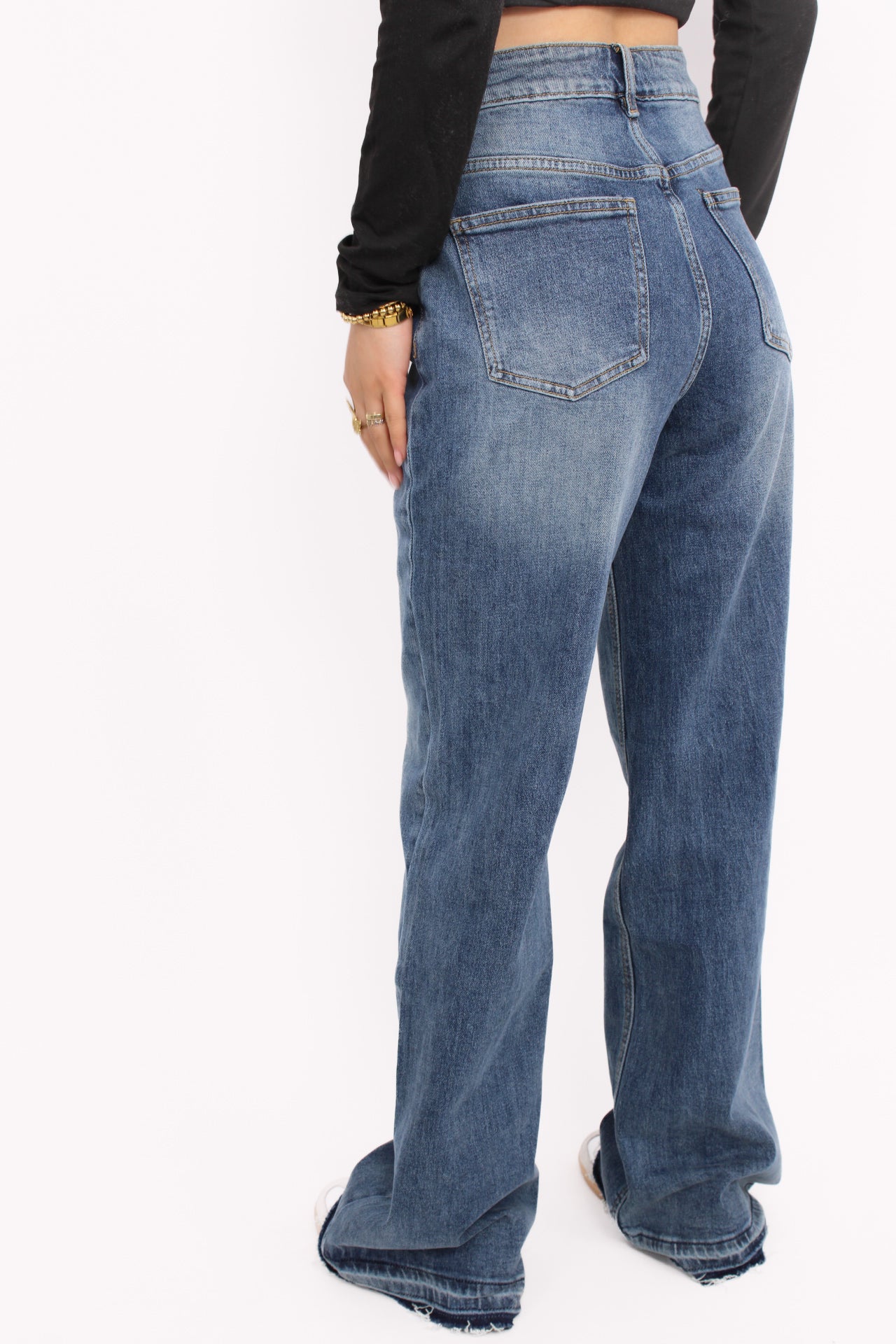 WIDE LEG JEANS 6038 - MID DENIM