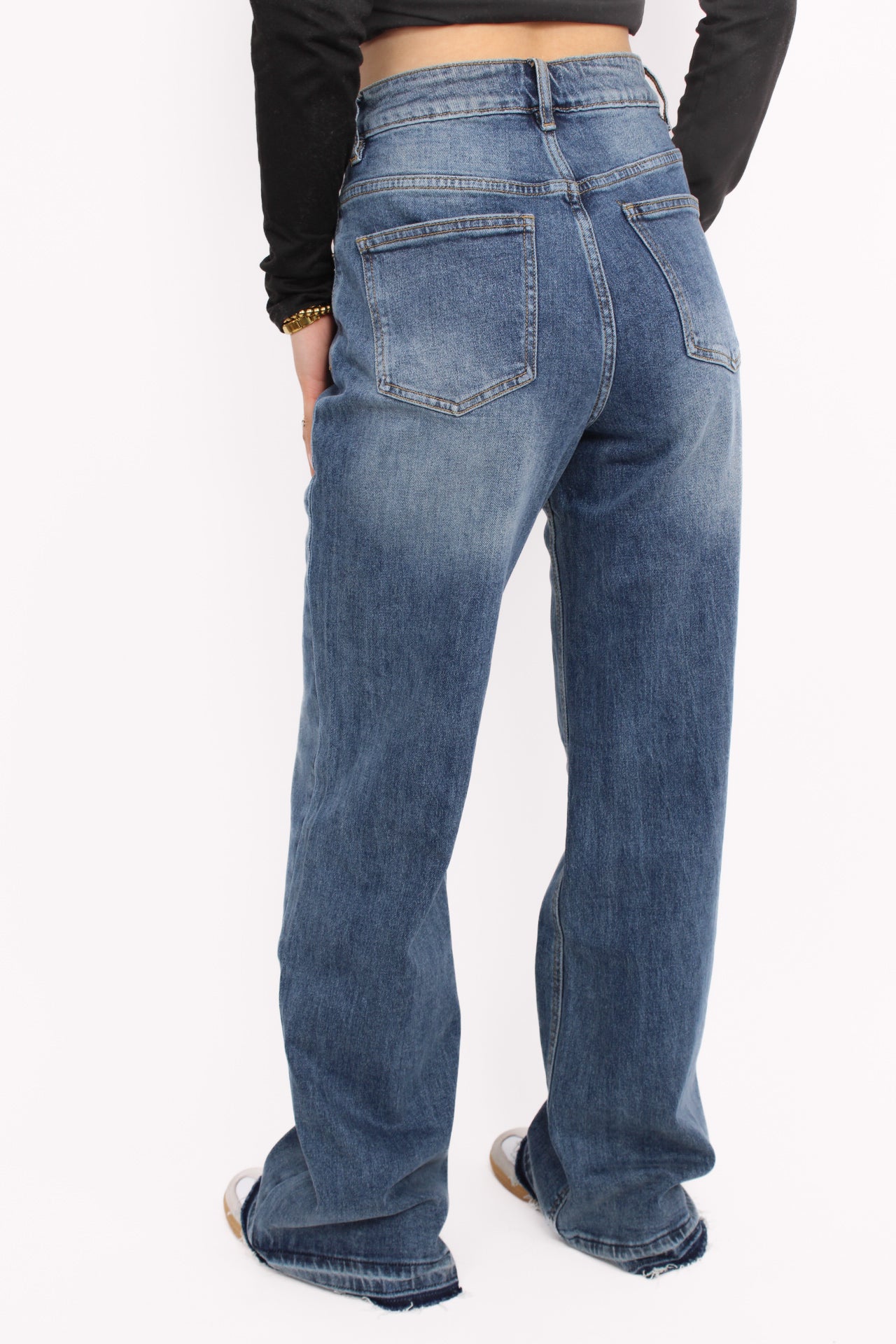 WIDE LEG JEANS 6038 - MID DENIM