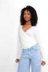 LACE CRUSH TOP - WHITE