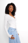 LACE CRUSH TOP - WHITE