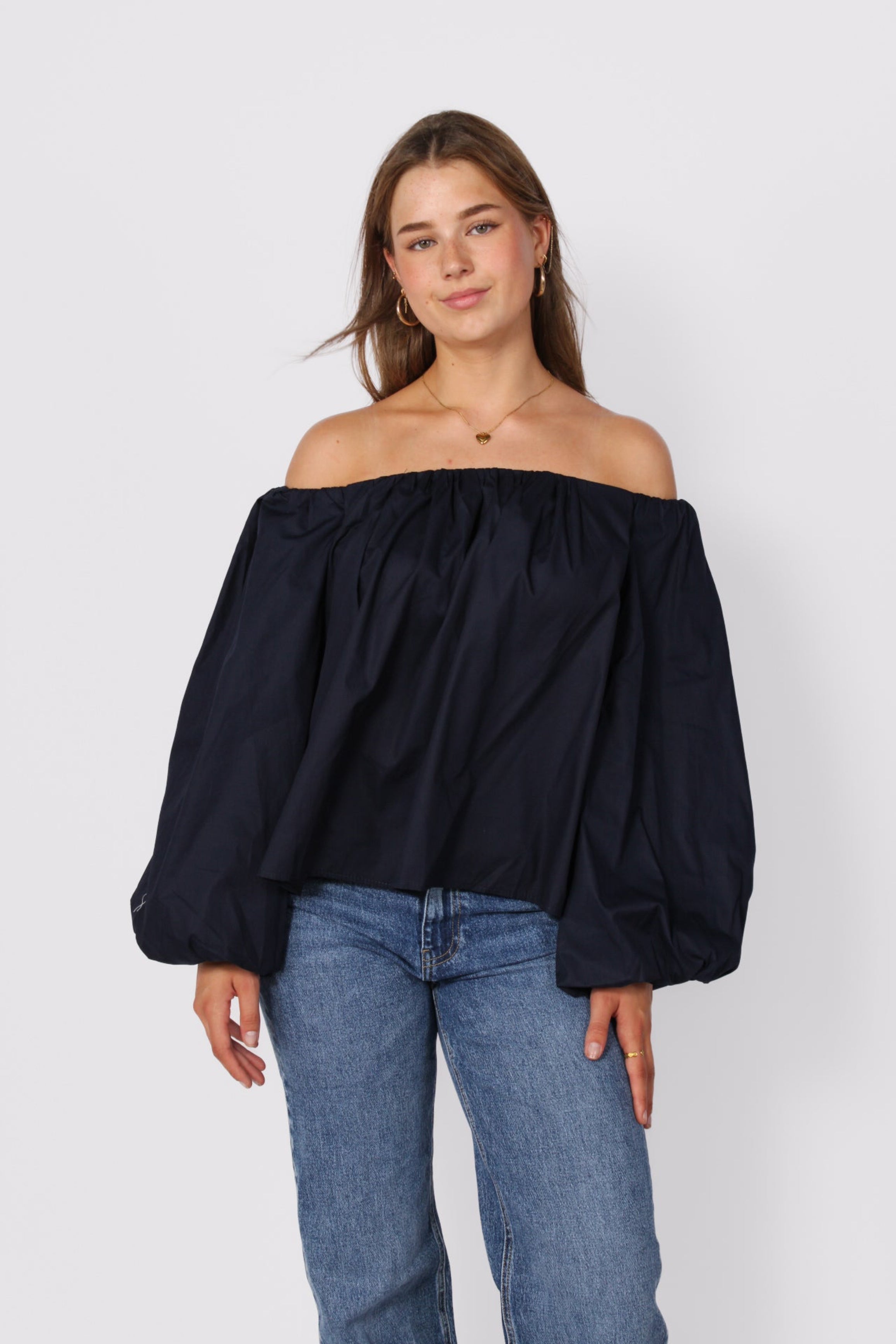 CHEEKY SHOULDER TOP 13206 - NAVY