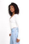 LACE CRUSH TOP - WHITE