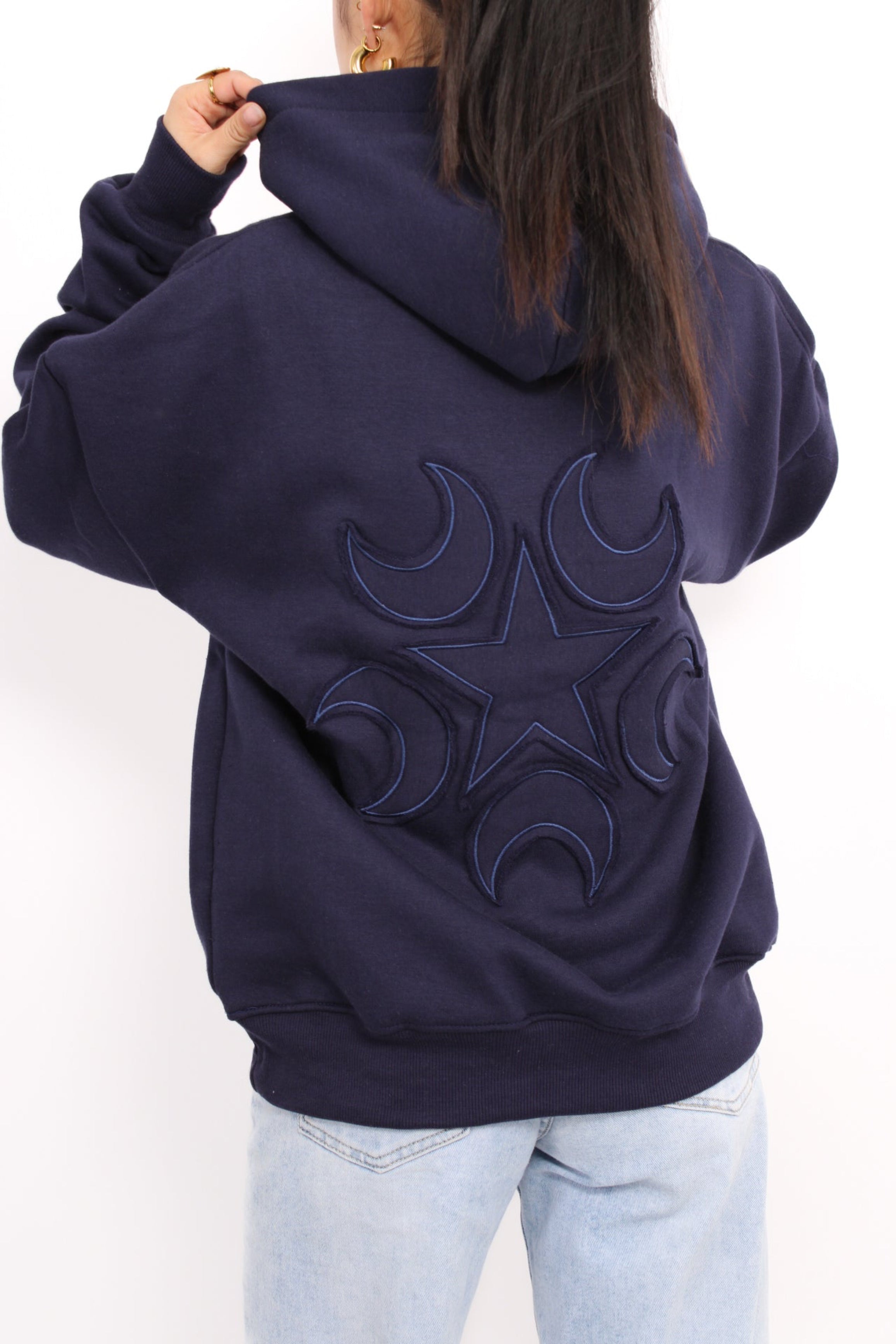 MOON AND STAR HOODIE - NAVY