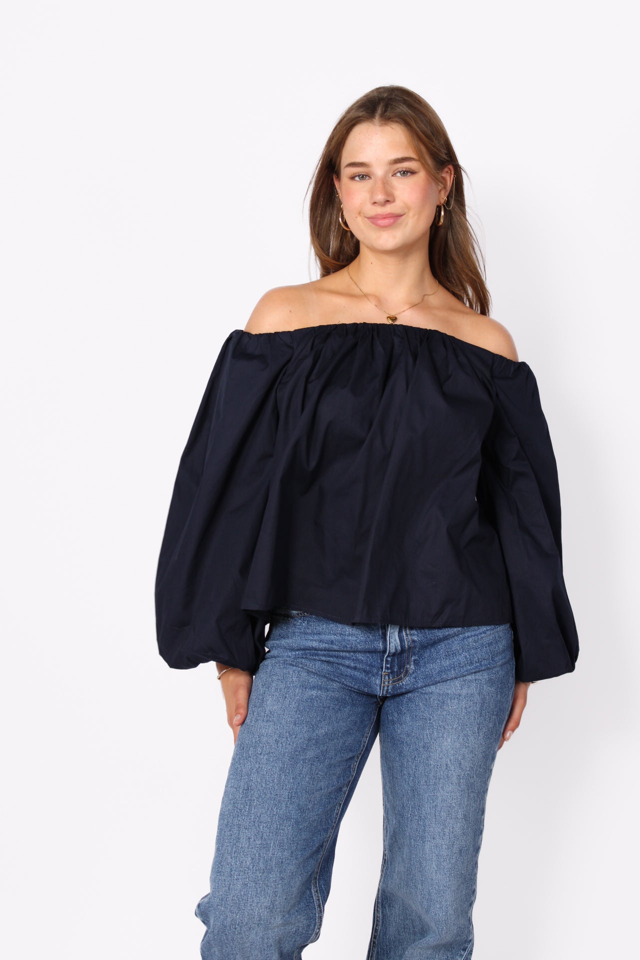 CHEEKY SHOULDER TOP 13206 - NAVY