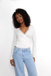 LACE CRUSH TOP - WHITE