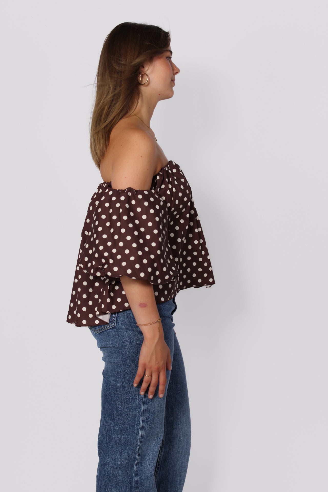 CHIC IN DOTS TOP 84052 - BROWN