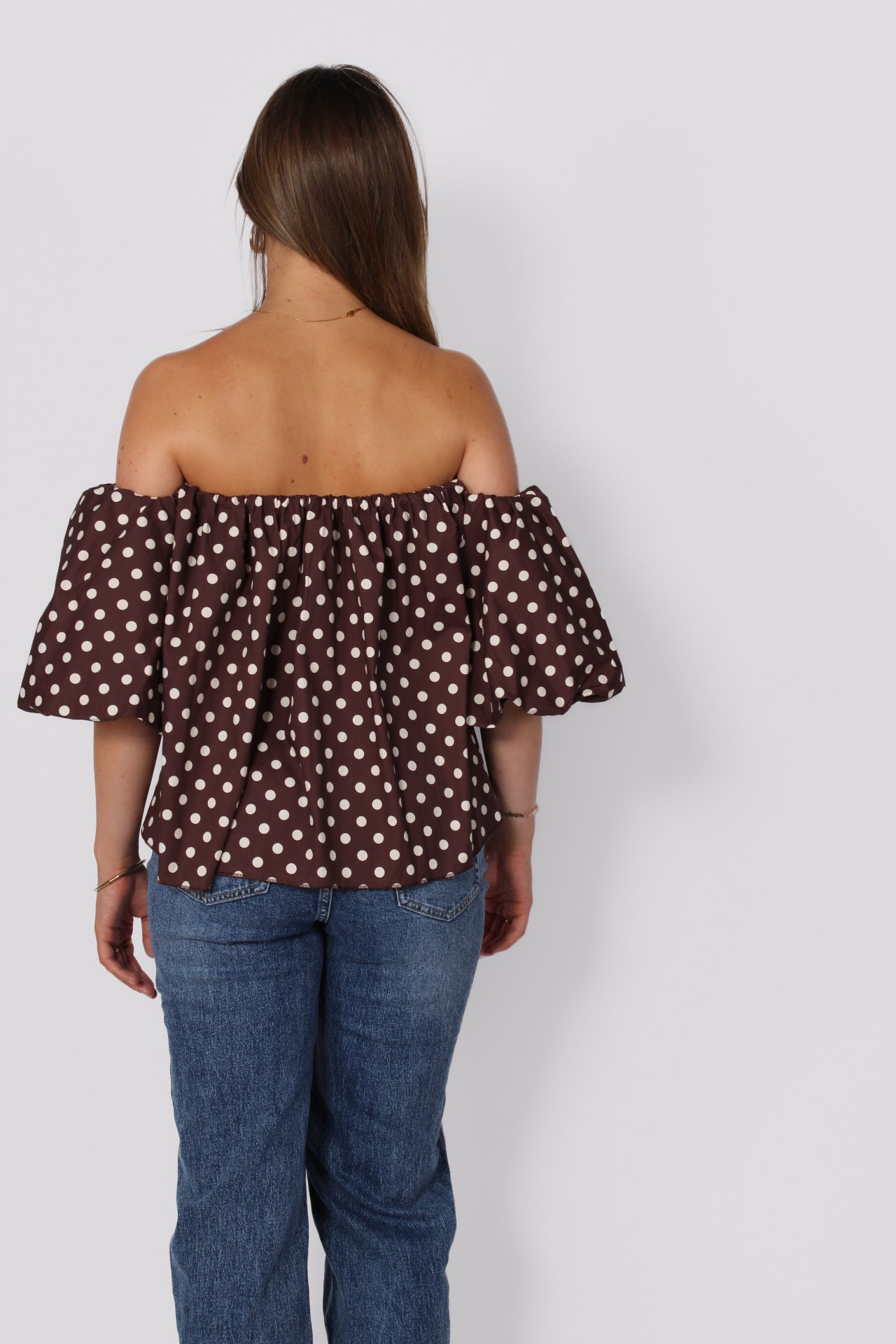 CHIC IN DOTS TOP 84052 - BROWN