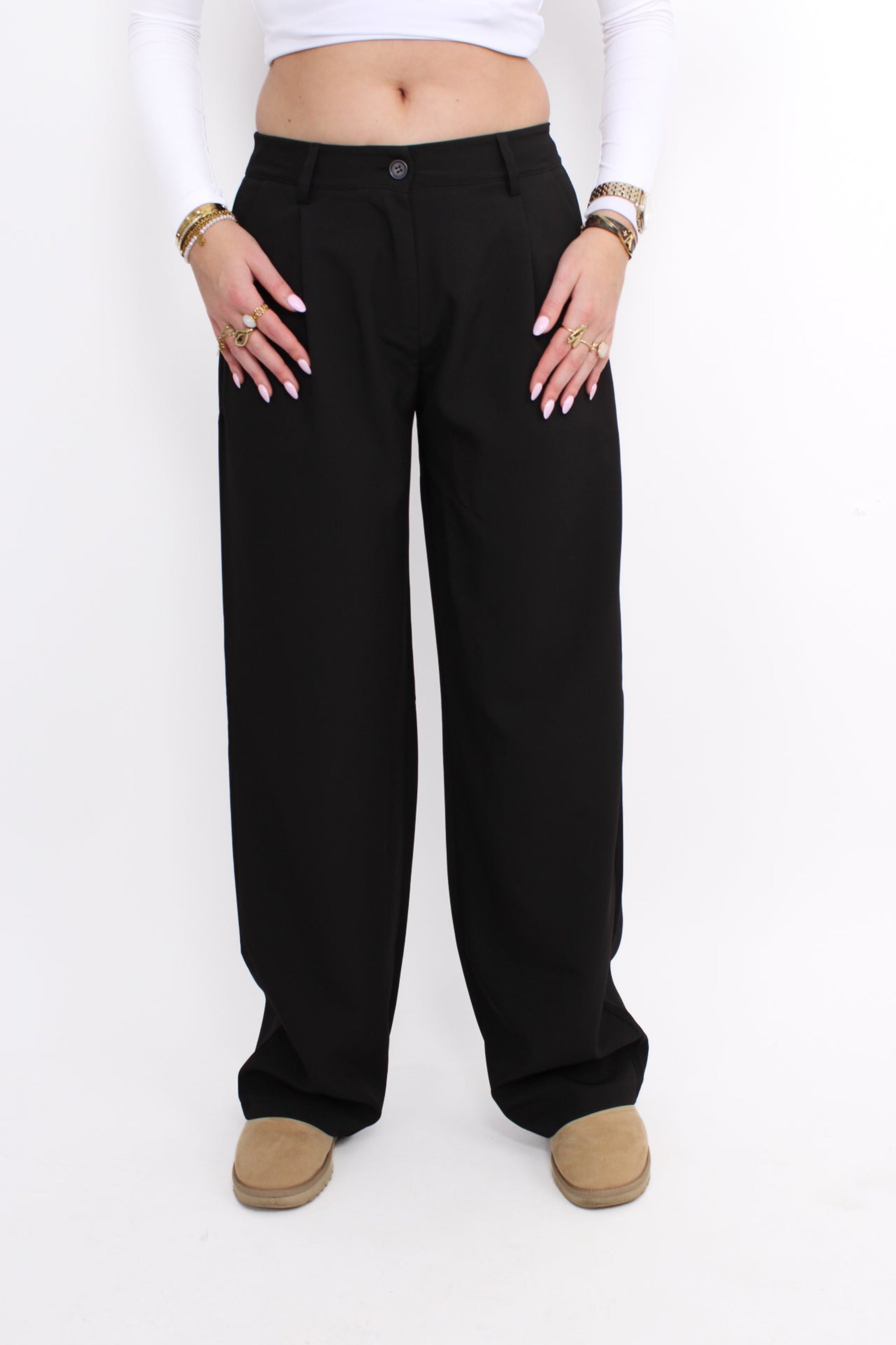 ''TALL'' MID WAIST TROUSER 727 - BLACK