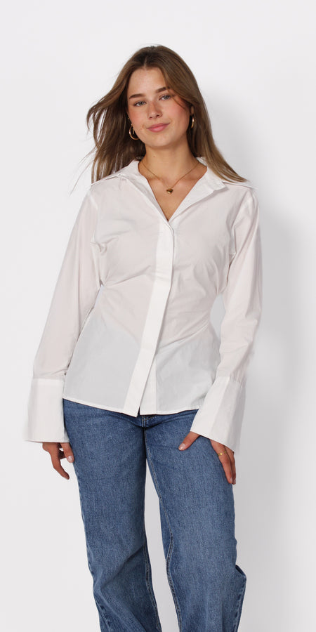 Cinched waist blouse - white