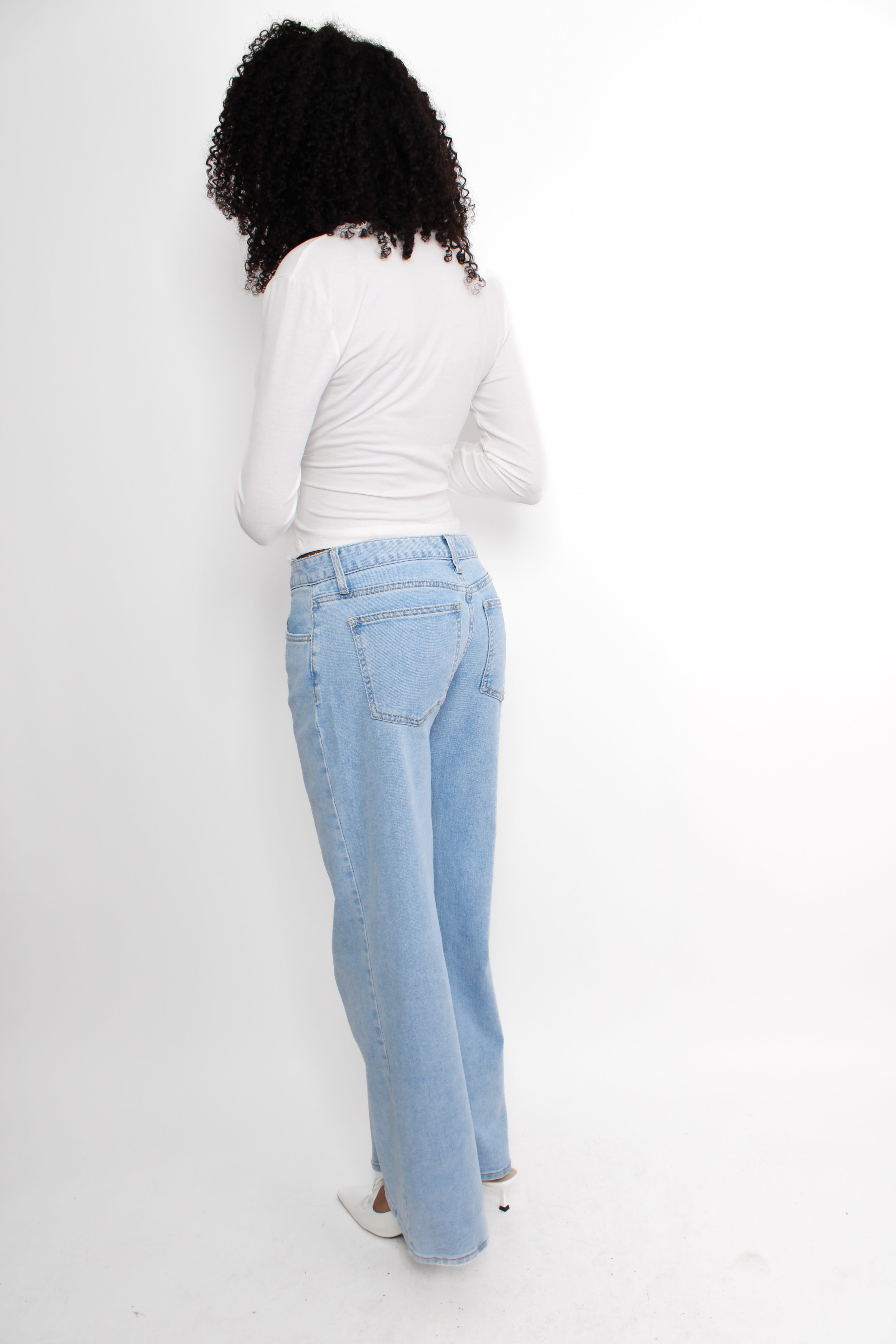 WIDE LEG JEANS MID WAIST 3009 - DENIM