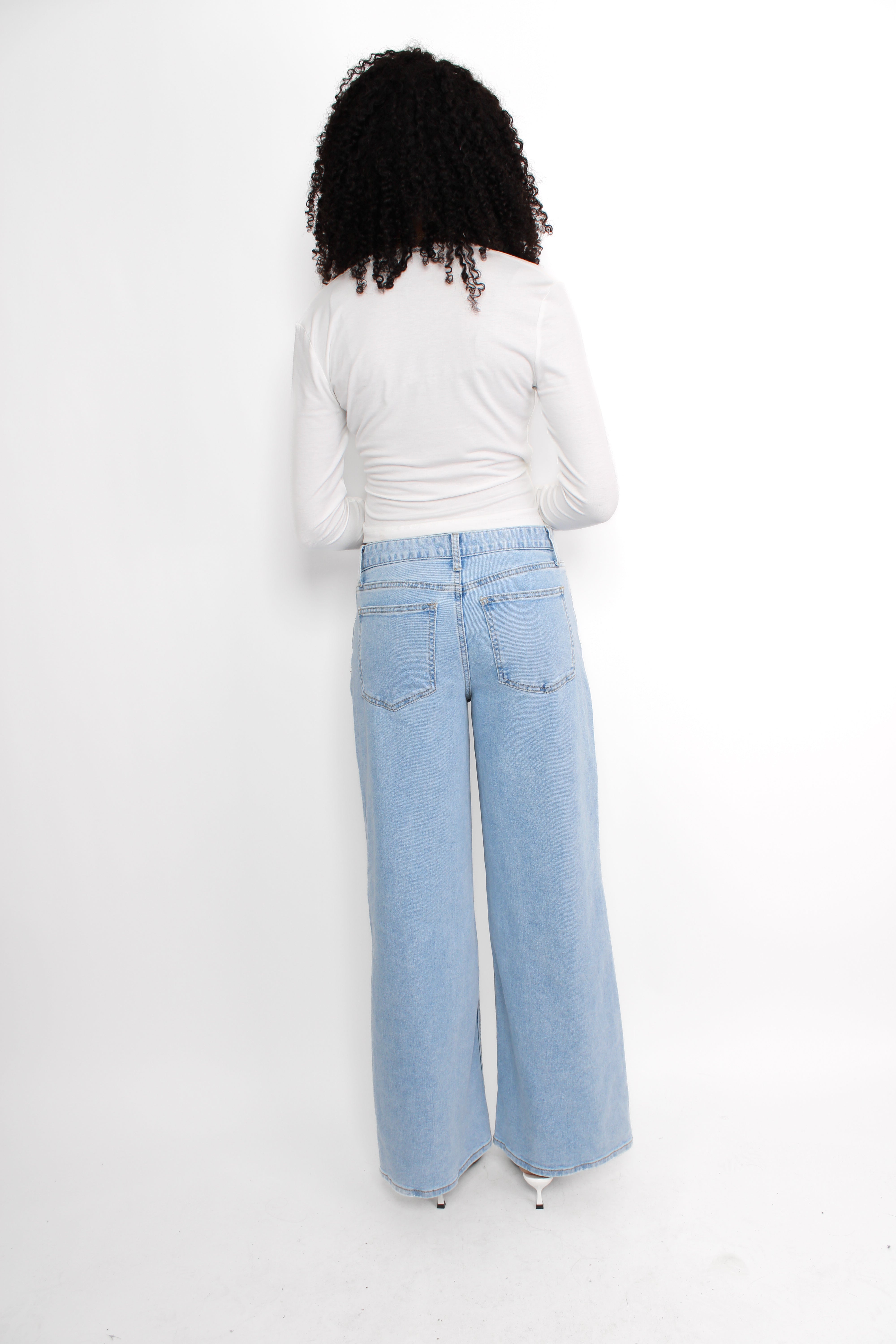 WIDE LEG JEANS MID WAIST 3009 - DENIM