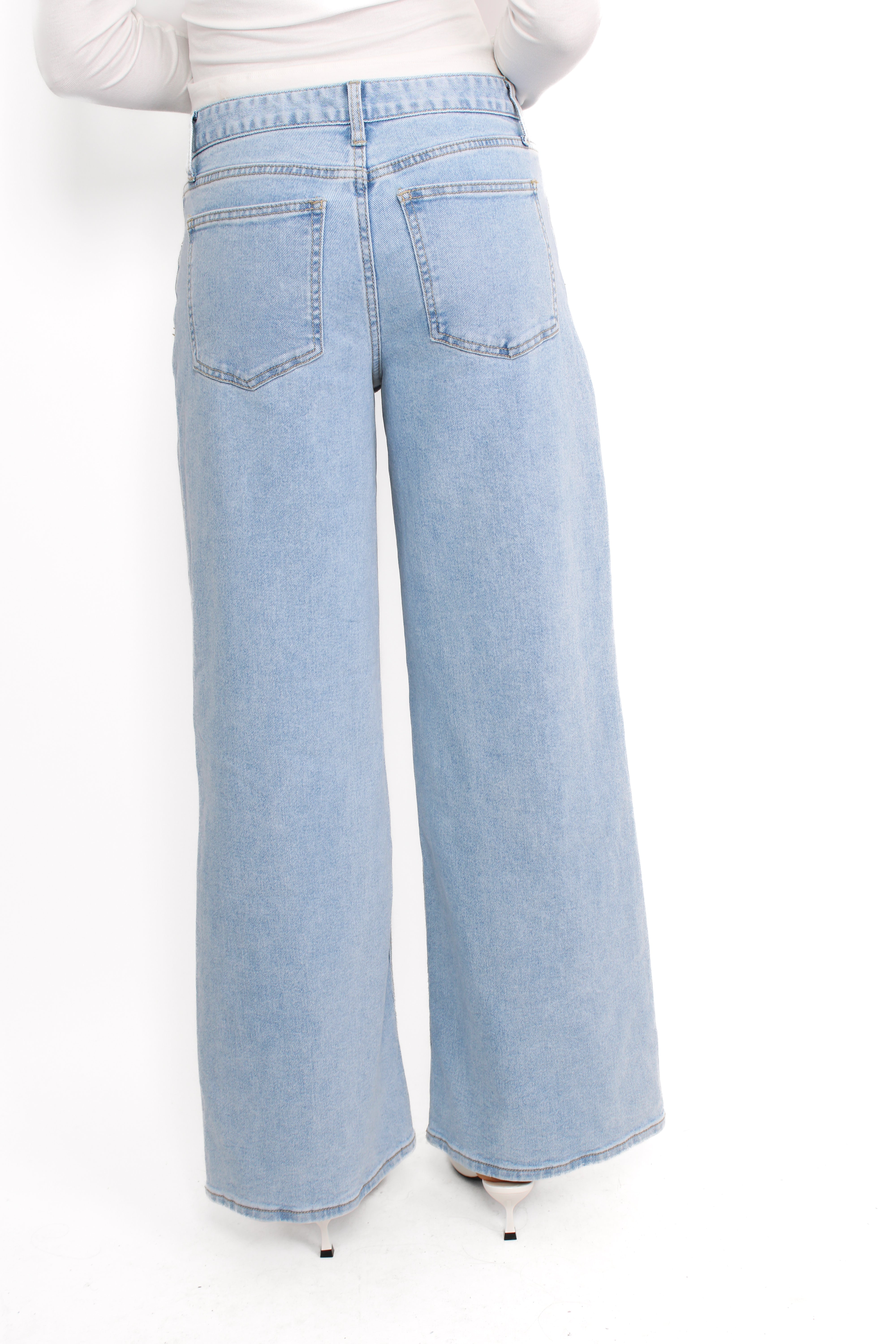 WIDE LEG JEANS MID WAIST 3009 - DENIM