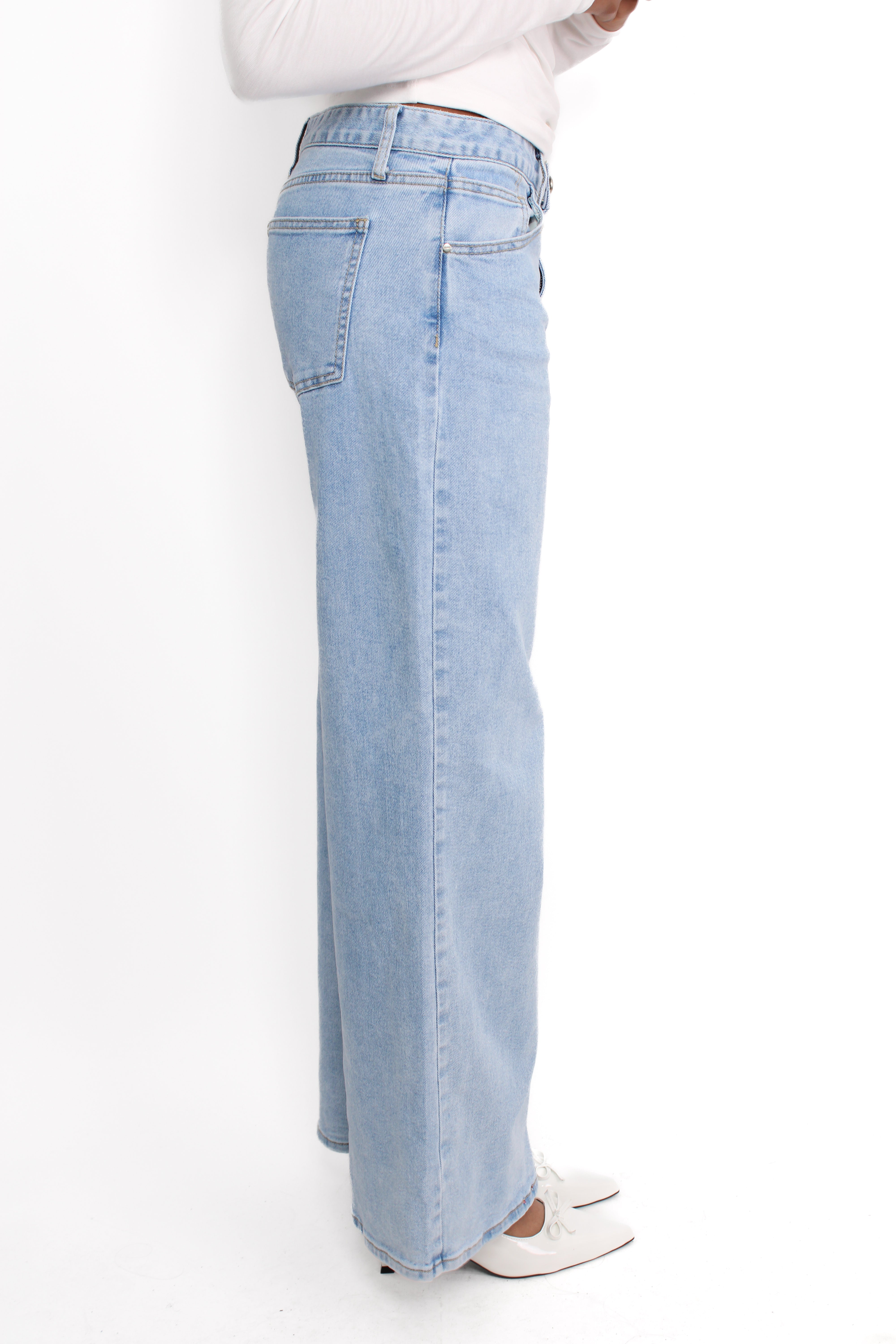 WIDE LEG JEANS MID WAIST 3009 - DENIM
