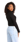 LACE CRUSH TOP - BLACK