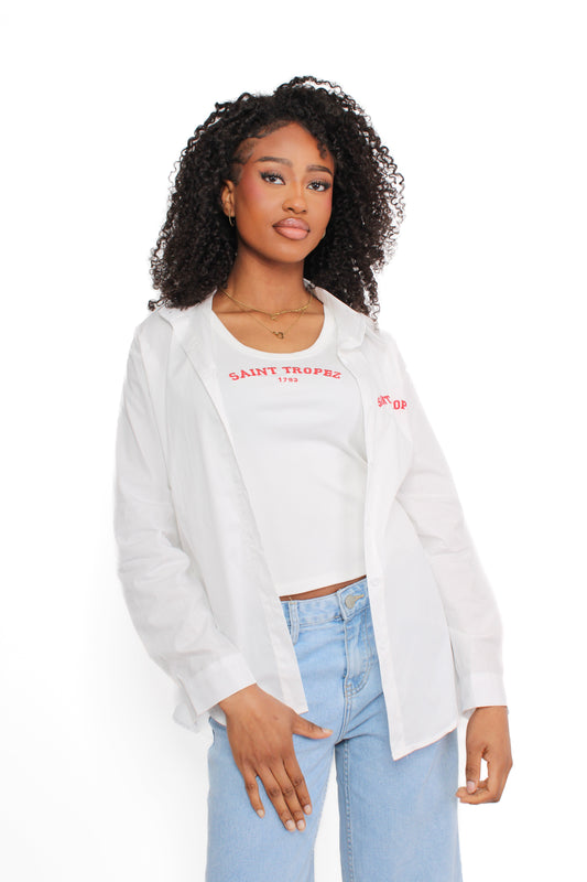 SAINT TROPEZ TOP BLOUSE - WHITE