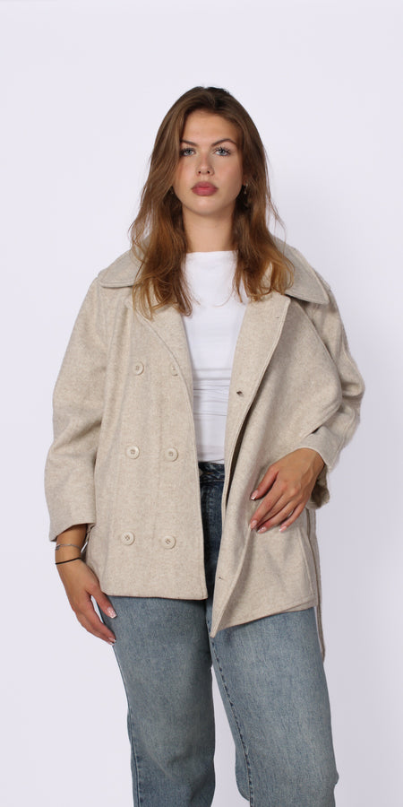 RIVER CROPPED TRENCH COAT - CREAM