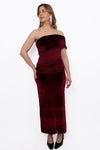 VELVET GLOW DRESS - BORDEAUX