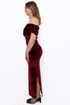 VELVET GLOW DRESS - BORDEAUX
