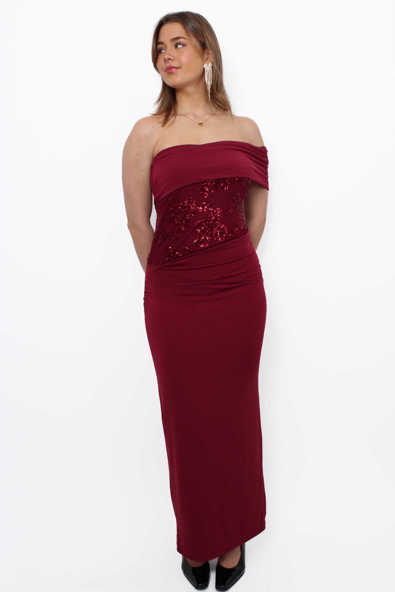 TAKE ME OUT DRESS - BORDEAUX