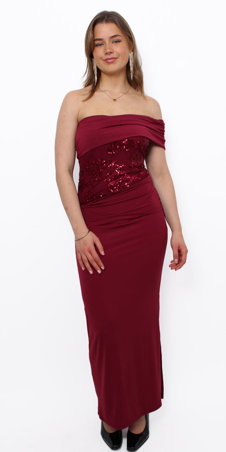 TAKE ME OUT DRESS - BORDEAUX