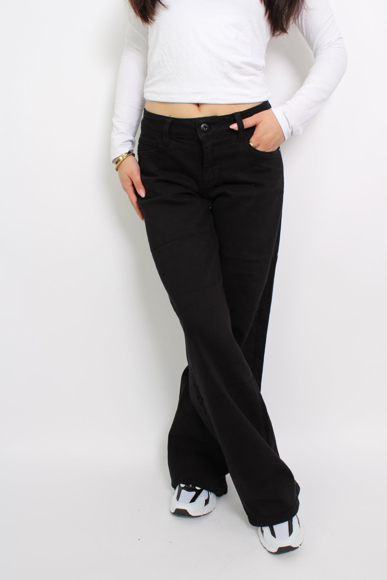 LOW WAIST DAD FIT JEANS 265-36 - BLACK