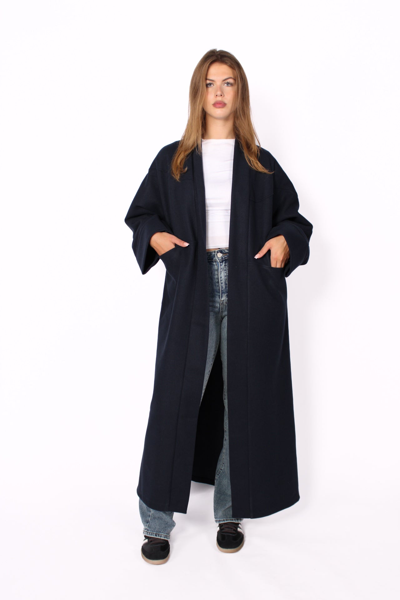 “TALL'' NYLA KIMONO - NAVY