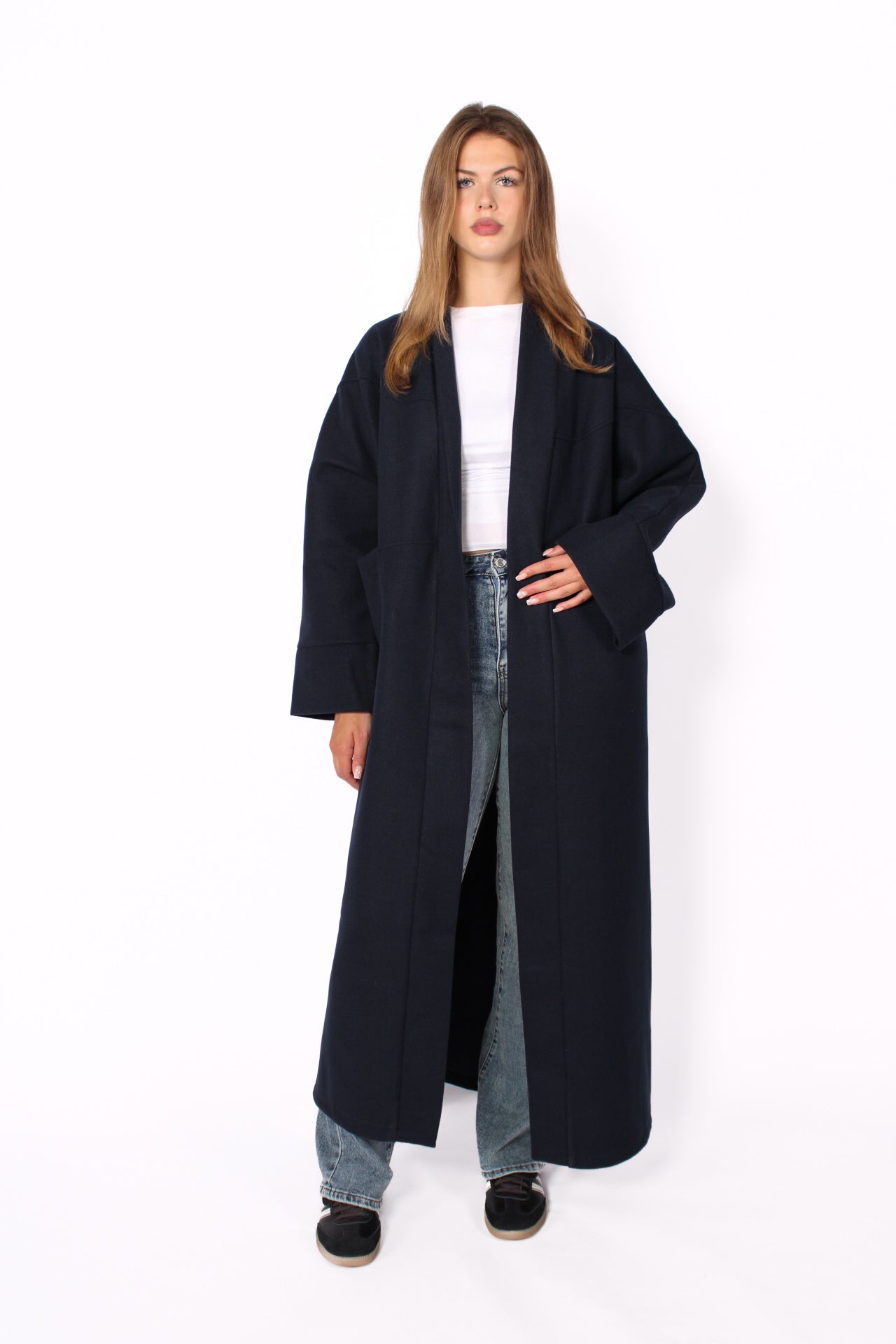 “TALL'' NYLA KIMONO - NAVY