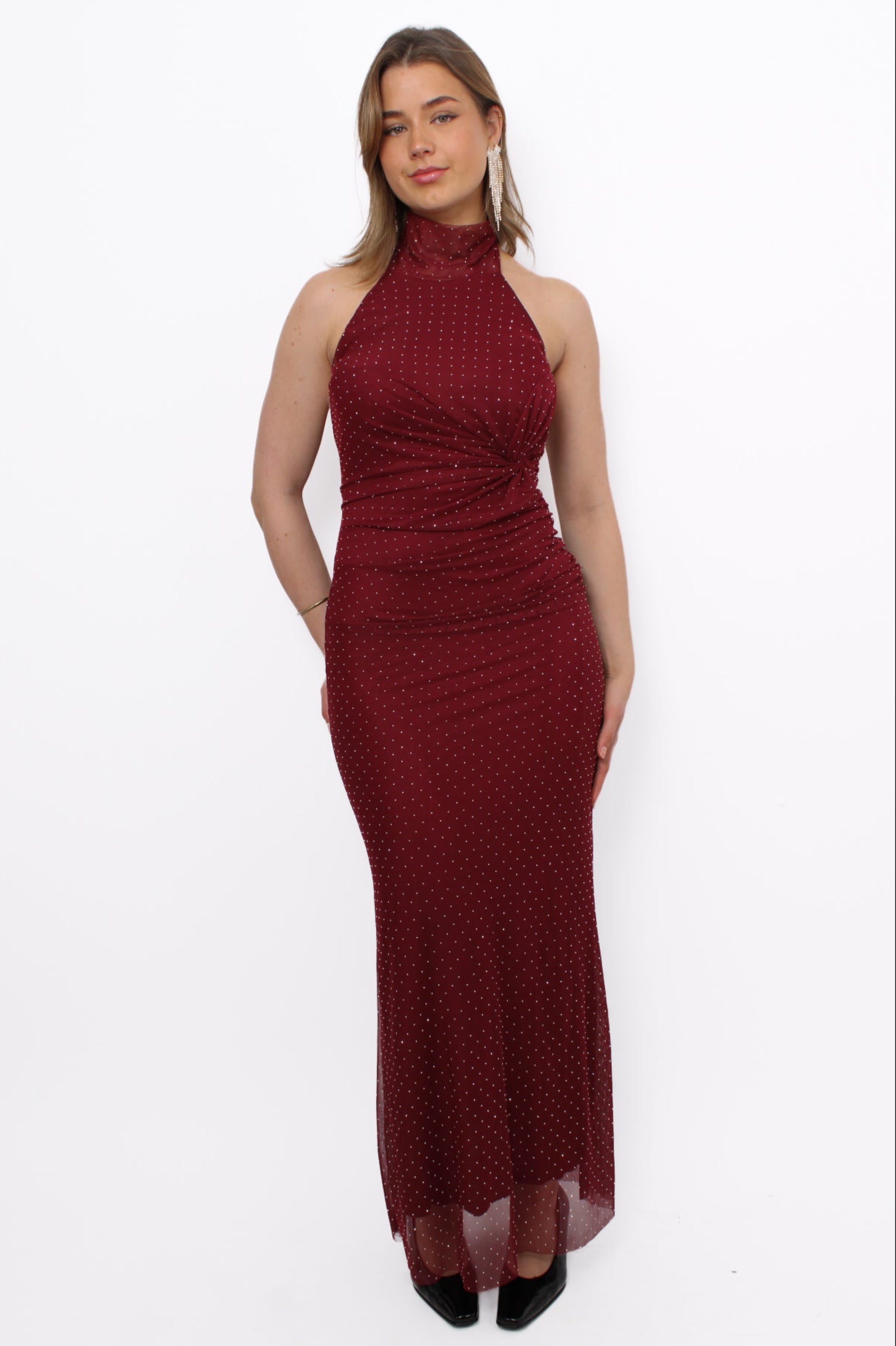 AFTER MIDNIGHT DRESS - BORDEAUX