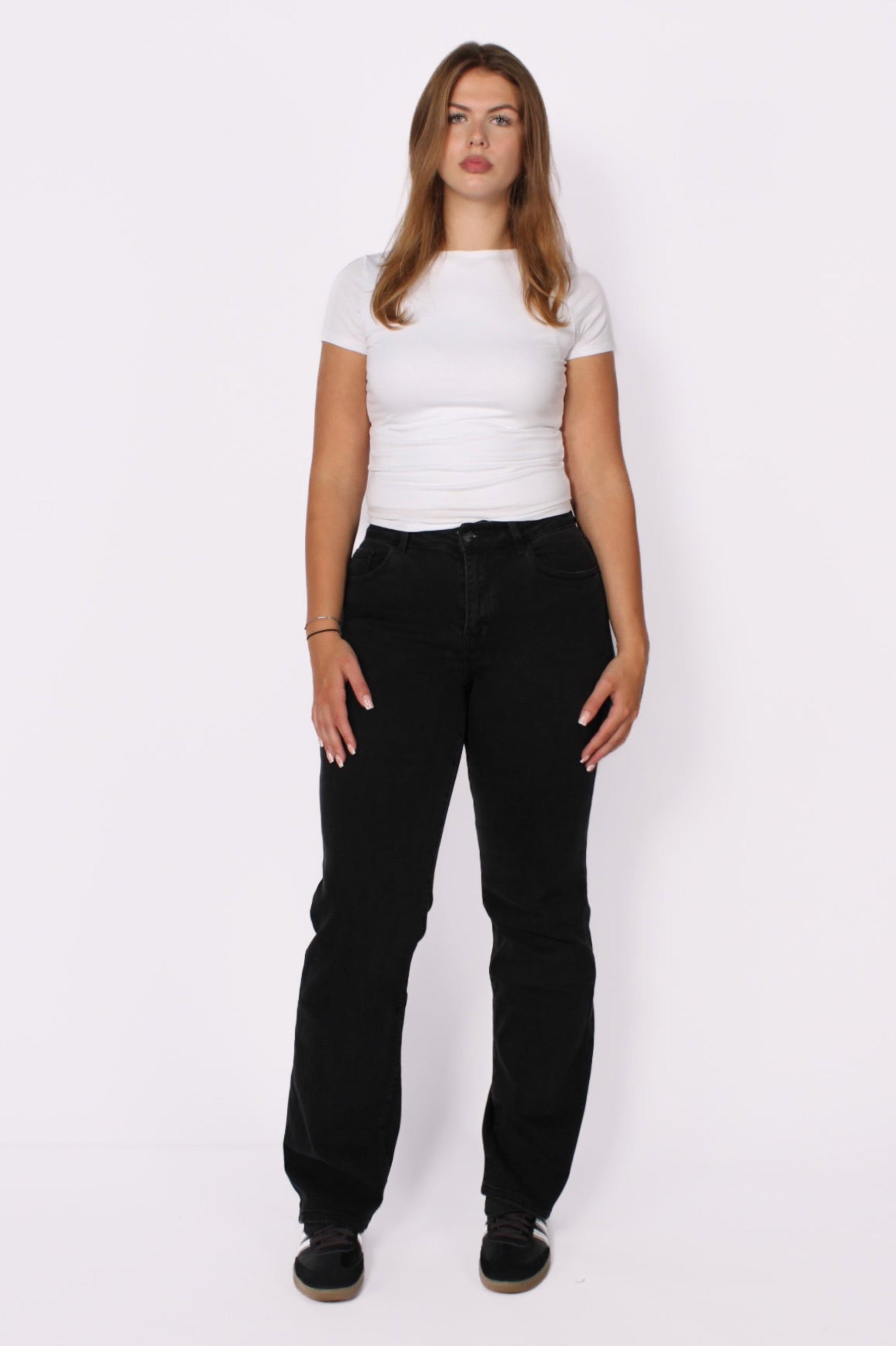 ''TALL'' MID WAIST STRAIGHT LEG JEANS 6270-8 - BLACK