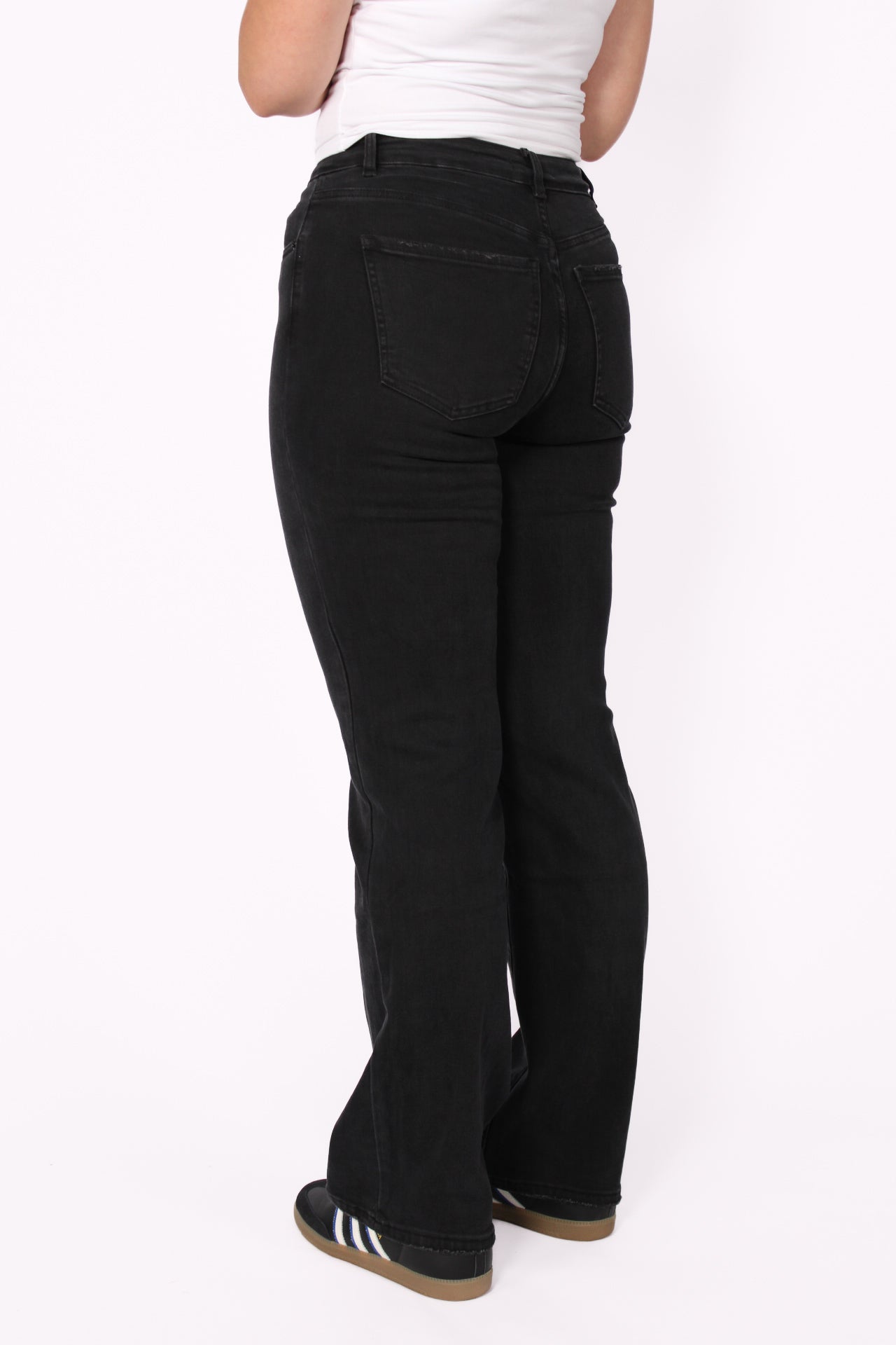 ''TALL'' MID WAIST STRAIGHT LEG JEANS 6270-8 - BLACK